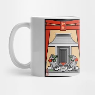 Kitsune Shrine Flower Card - small corner shrines found all over Japan Mug